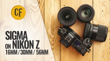 Sigma lenses on Nikon Z! 16mm, 30mm, 56mm f1.4: a quick look.